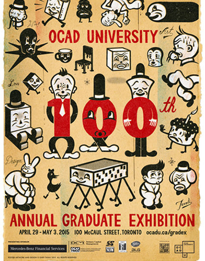"OCAD University 100th GradEx" Poster - signed print by Gary Taxali