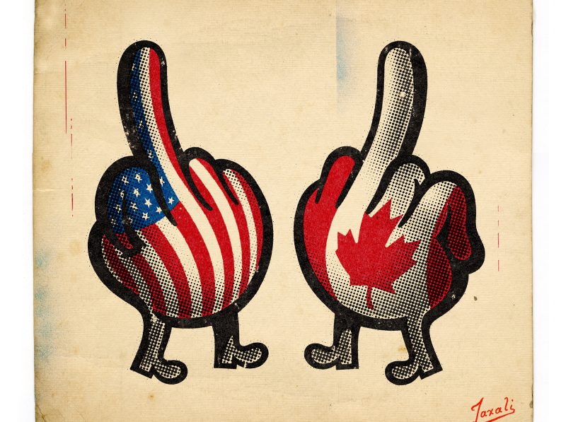 GARY TAXALI "USA VS CANADA" SMALL PRINT