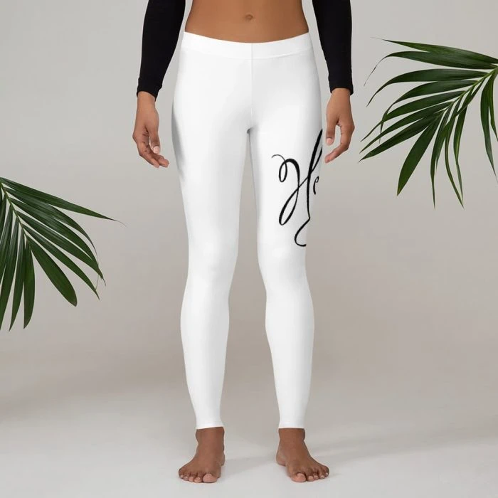 all-over-print-leggings-white-front-67670869b823a.jpg Gary Taxali "Hell-no" Leggings - art fashion by Gary Taxali