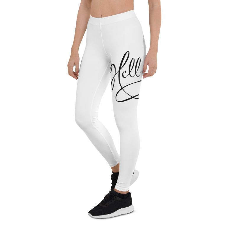 all-over-print-leggings-white-left-front-67670869b7ebd.jpg Gary Taxali "Hell-no" Leggings - art fashion by Gary Taxali