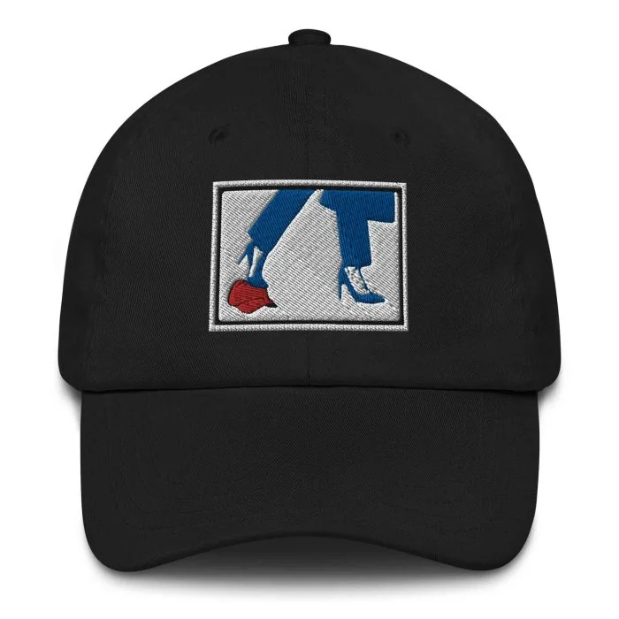 classic-dad-hat-black-front-66d35fc2a1a0d.jpg Gary Taxali Anti-MAGA cap – Red, Black, or White - art fashion by Canadian artist Gary Taxali