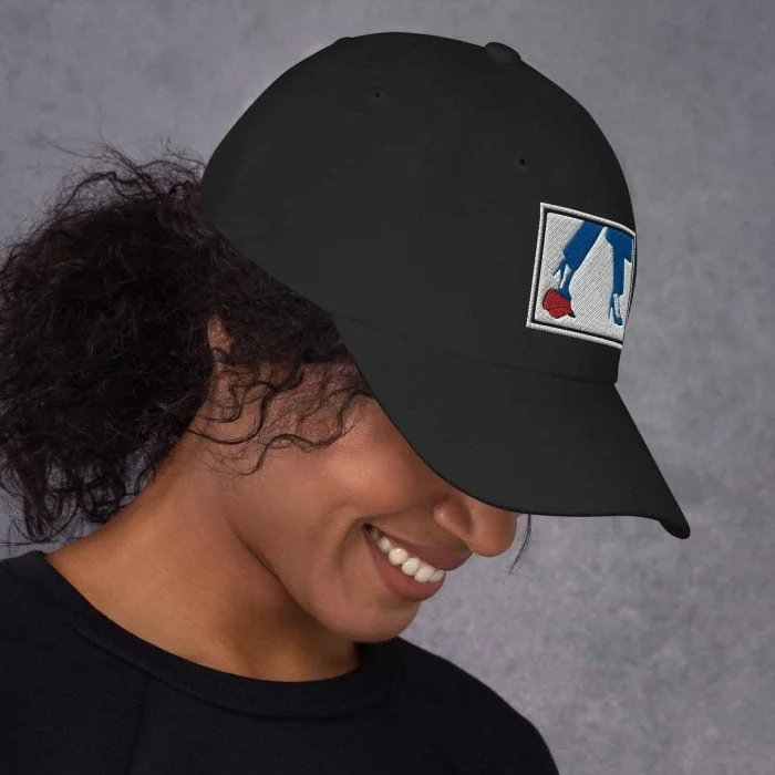 classic-dad-hat-black-right-side-66d35fc2a3fd2.jpg Gary Taxali Anti-MAGA cap – Red, Black, or White - art fashion by Canadian artist Gary Taxali