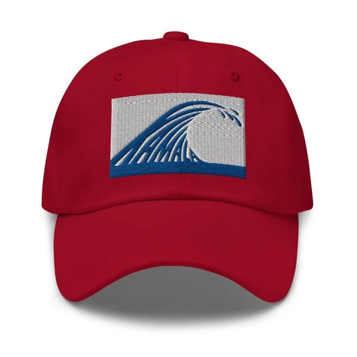 classic-dad-hat-cranberry-front-66d48bf41d45c.jpg Gary Taxali “Wave” cap - pop art apparel by Canadian artist Gary Taxali