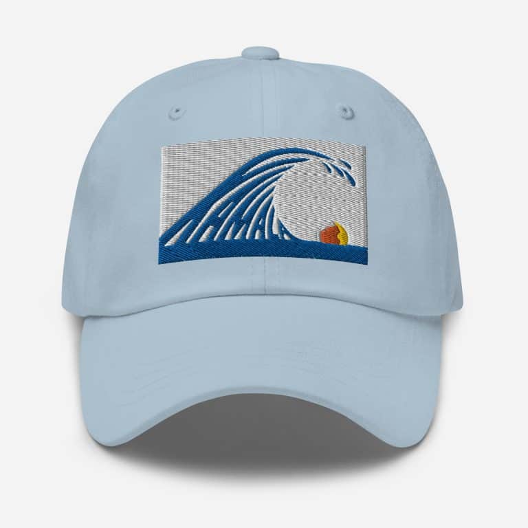 classic-dad-hat-light-blue-front-66d380388c006.jpg Gary Taxali "Kamala Wave" cap - art fashion by Gary Taxali
