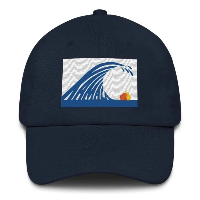 classic-dad-hat-navy-front-66c8ef179e410.jpg Gary Taxali "Kamala Wave" cap - art fashion by Gary Taxali