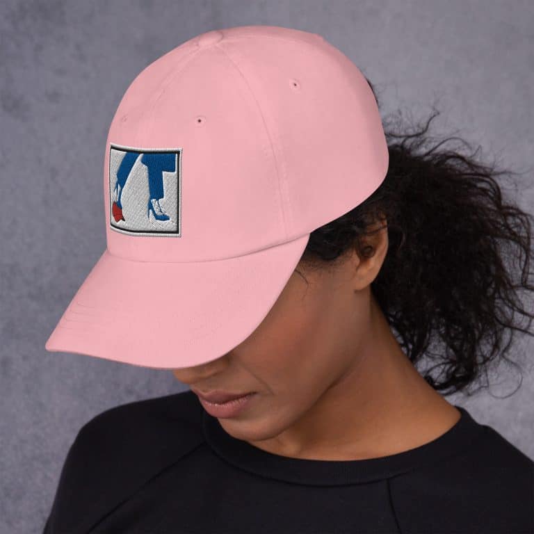 classic-dad-hat-pink-left-side-66b3efe7dcee5.jpg Special Edition "Kamala 2024" Pink cap - pop art apparel by Canadian artist Gary Taxali