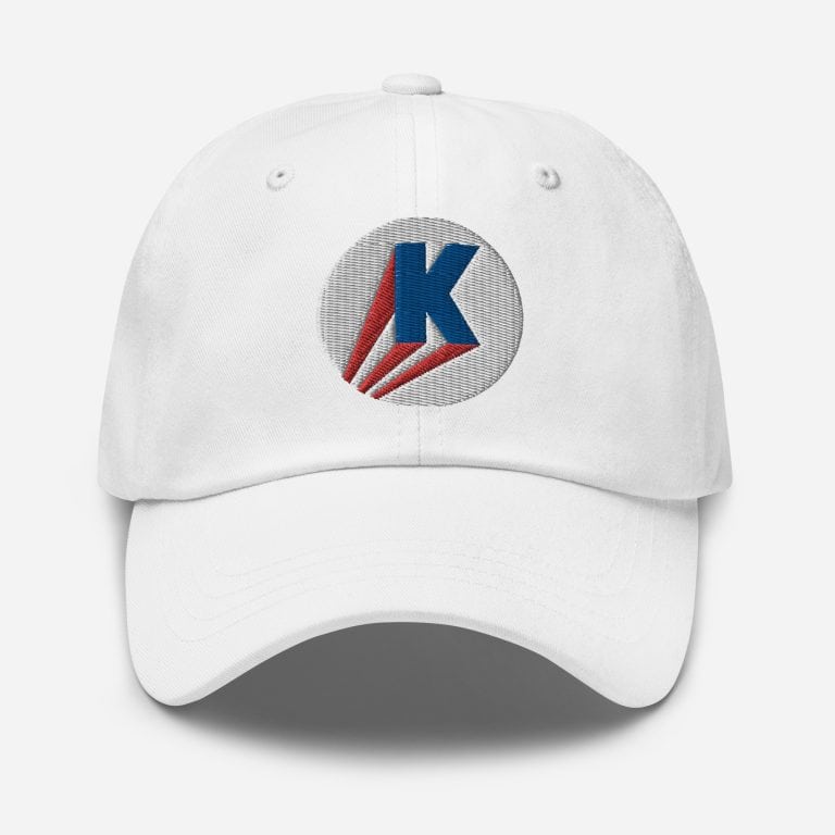 classic-dad-hat-white-front-66cf91f66c1c0.jpg Gary Taxali "Kamala Super K" cap - artist designed clothing by Canadian artist Gary Taxali