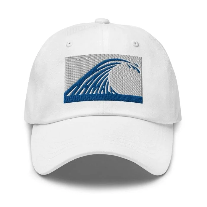 classic-dad-hat-white-front-66d48bf420fbb.jpg Gary Taxali “Wave” cap - pop art apparel by Canadian artist Gary Taxali