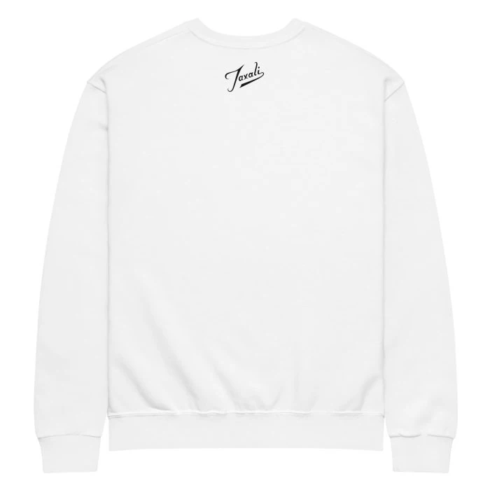 classic-unisex-crew-neck-sweatshirt-white-back-692f4f3560f30.jpg GARY TAXALI "MAMDANI FLAG" CREW NECK SWEATSHIRT - LIGHT COLOURS - pop art apparel by Gary Taxali