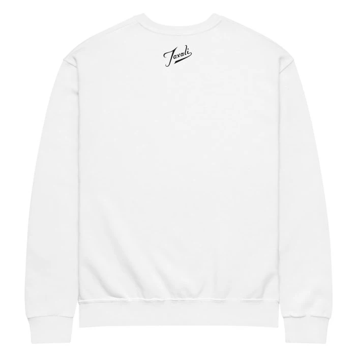classic-unisex-crew-neck-sweatshirt-white-back-692f4f821e62b.jpg GARY TAXALI "MAMDANI KICKS" CREW NECK SWEATSHIRT - LIGHT COLOURS - art fashion by Canadian artist Gary Taxali