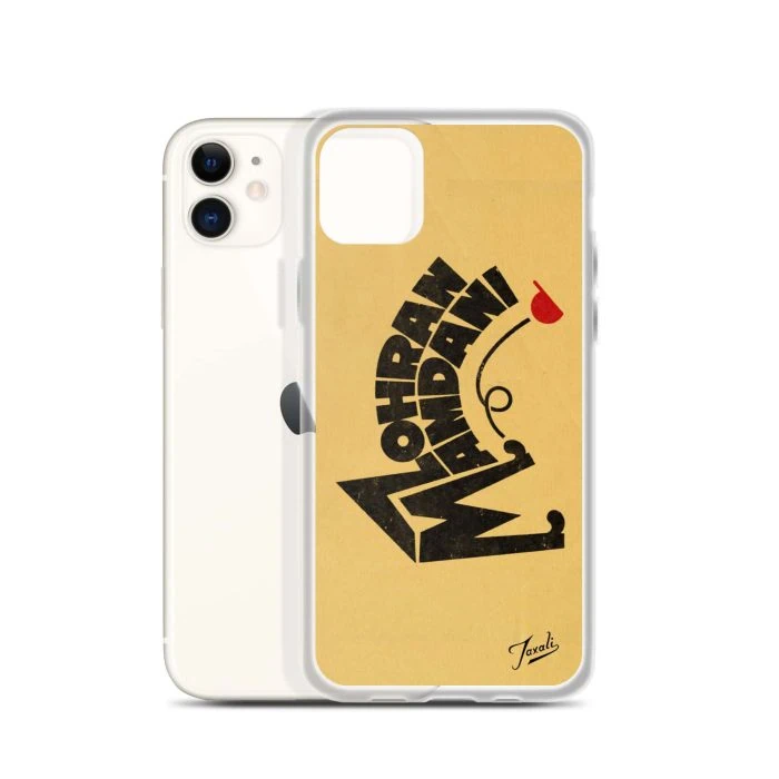 clear-case-for-iphone-iphone-11-case-with-phone-692f4e31992c3.jpg "Mamdani Kicks" Clear Case for iPhone® - artwork by Gary Taxali