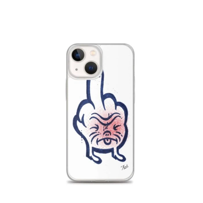 clear-case-for-iphone-iphone-13-mini-case-on-phone-691cdee96a234.jpg "Don't Call Me" Clear Case for iPhone® - artwork by Canadian artist Gary Taxali