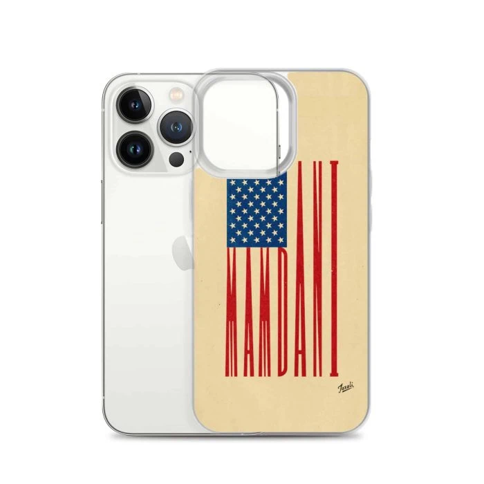 clear-case-for-iphone-iphone-13-pro-case-with-phone-692f4dfa8b8eb.jpg "MAMDANI FLAG" CLEAR CASE FOR iPHONE - artwork by Gary Taxali