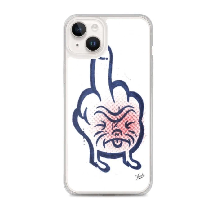 clear-case-for-iphone-iphone-14-plus-case-on-phone-691cdee96a855.jpg "Don't Call Me" Clear Case for iPhone® - artwork by Canadian artist Gary Taxali