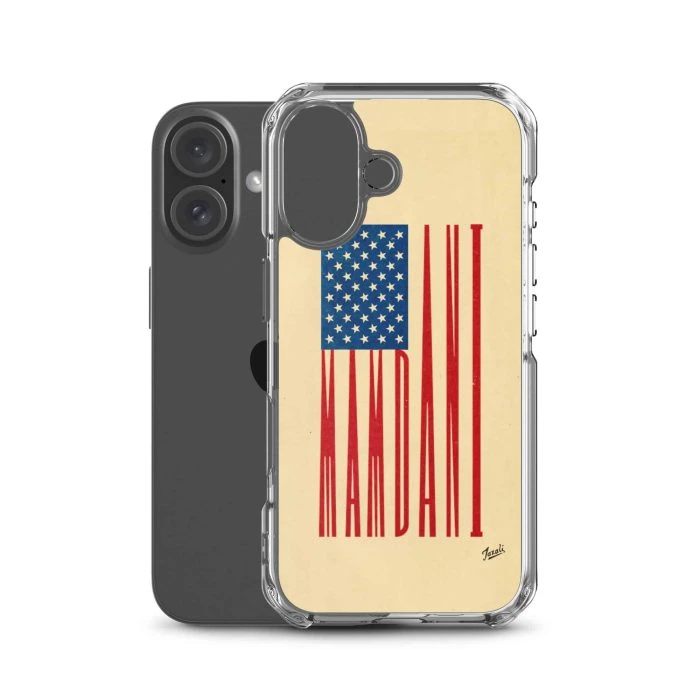 clear-case-for-iphone-iphone-16-case-with-phone-692f4dfa8c40a.jpg "MAMDANI FLAG" CLEAR CASE FOR iPHONE - artwork by Gary Taxali