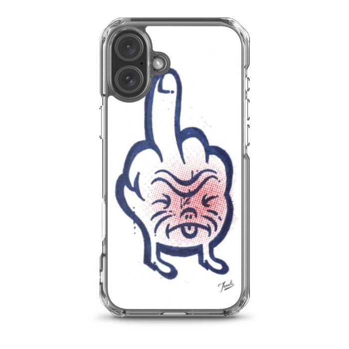 clear-case-for-iphone-iphone-16-plus-case-on-phone-691cdee96b439.jpg "Don't Call Me" Clear Case for iPhone® - artwork by Canadian artist Gary Taxali