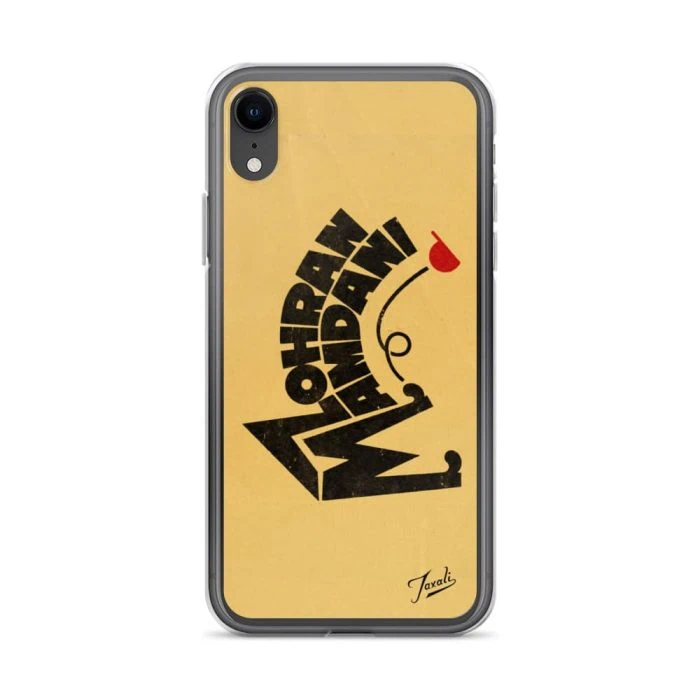 clear-case-for-iphone-iphone-xr-case-on-phone-692f4e319bcc0.jpg "Mamdani Kicks" Clear Case for iPhone® - artwork by Gary Taxali