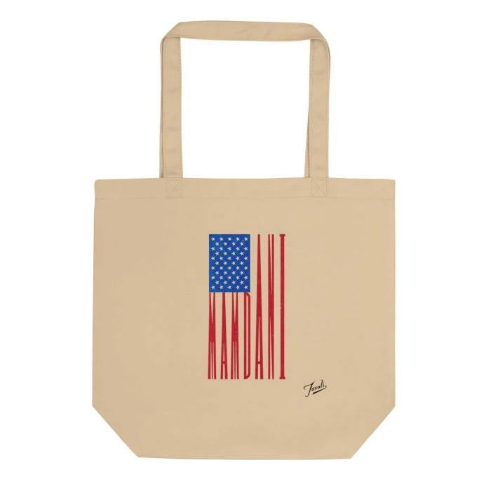 "MAMDANI FLAG" ECO TOTE BAG - YELLOW - art fashion by Gary Taxali