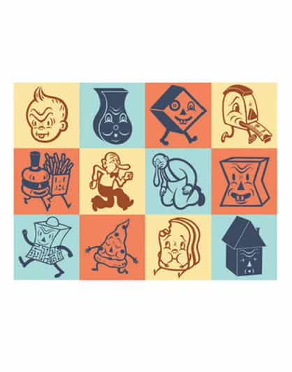 "Flip Floppy" 5 Colour Silkscreen Limited Edition Print - art print by Gary Taxali