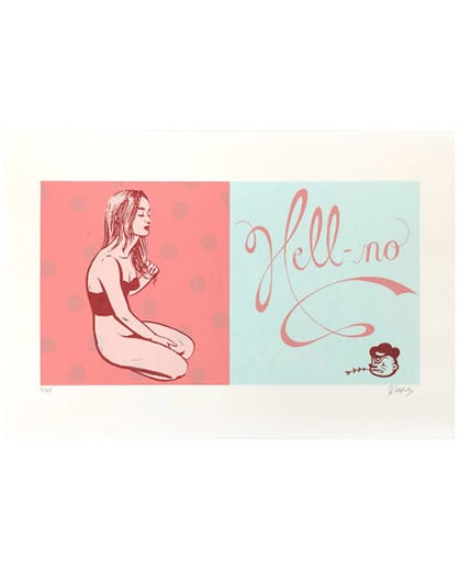 "Hell No" 4 Colour Limited Edition Silkscreen Print - fine art print by Canadian artist Gary Taxali