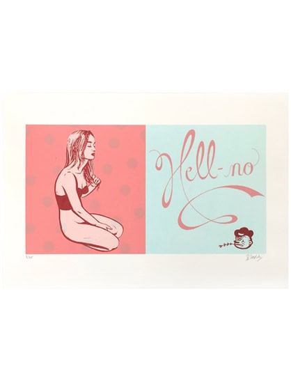 hellnoweb "Hell No" 4 Colour Limited Edition Silkscreen Print - fine art print by Canadian artist Gary Taxali