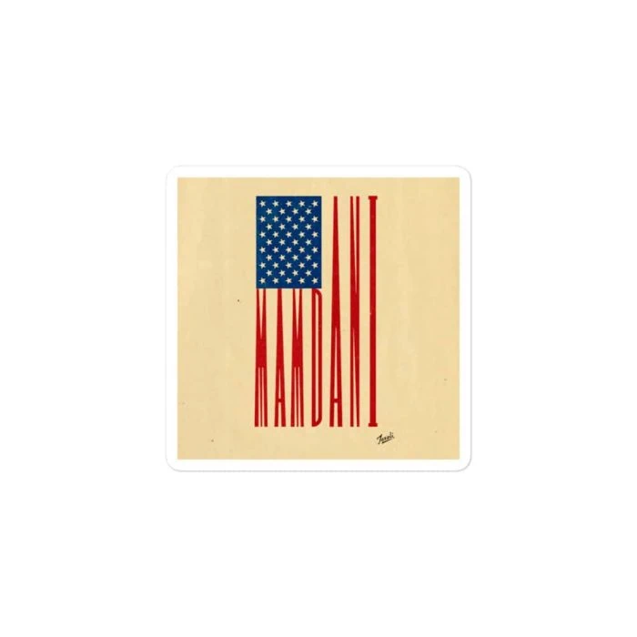 kiss-cut-stickers-white-3x3-default-692f4d2196465.jpg GARY TAXALI "MAMDANI FLAG" Bubble-free stickers - art gift by Gary Taxali