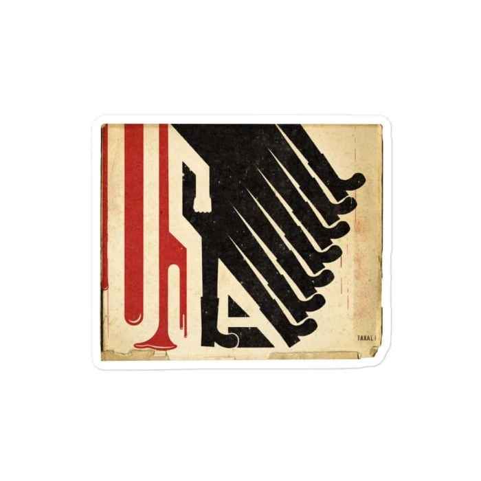 kiss-cut-stickers-white-4x4-default-696140d77b5ed.jpg GARY TAXALI “ALL LOUD ON THE WESTERN FRONT” Bubble-free stickers - pop art gift by Gary Taxali