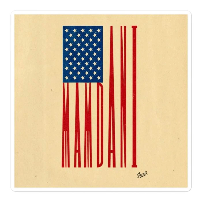 kiss-cut-stickers-white-5.5x5.5-default-692f4d2197788.jpg GARY TAXALI "MAMDANI FLAG" Bubble-free stickers - art gift by Gary Taxali