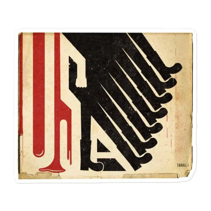 kiss-cut-stickers-white-5.5x5.5-default-696140d77b694.jpg GARY TAXALI “ALL LOUD ON THE WESTERN FRONT” Bubble-free stickers - pop art gift by Gary Taxali