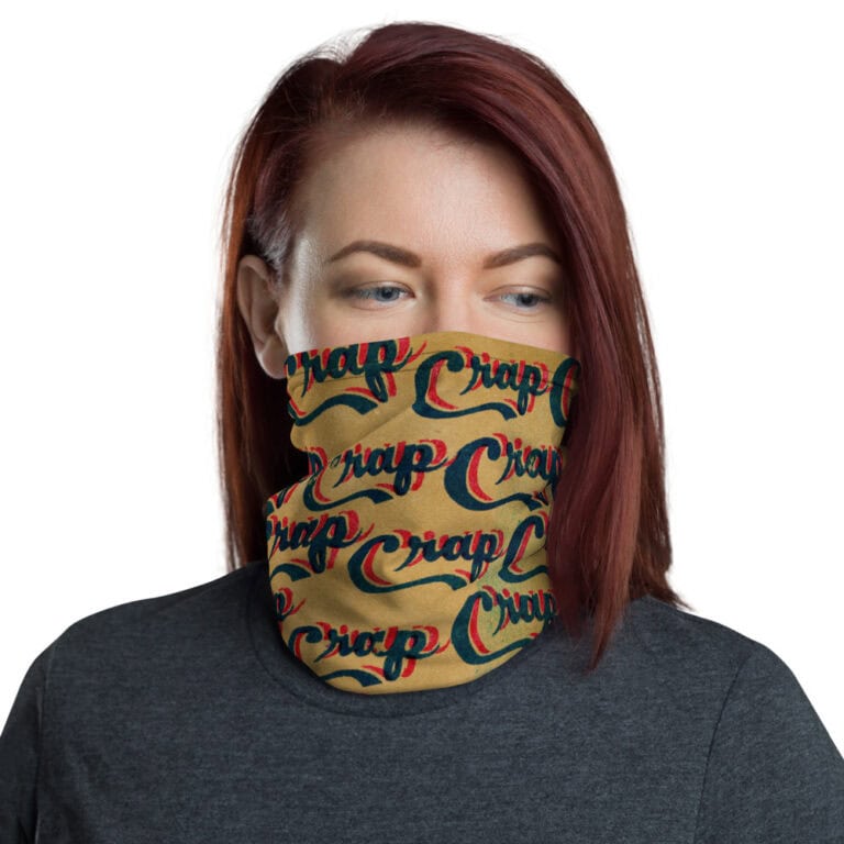 Mask/Neck Gaiter "Crap" - pop art apparel by Canadian artist Gary Taxali
