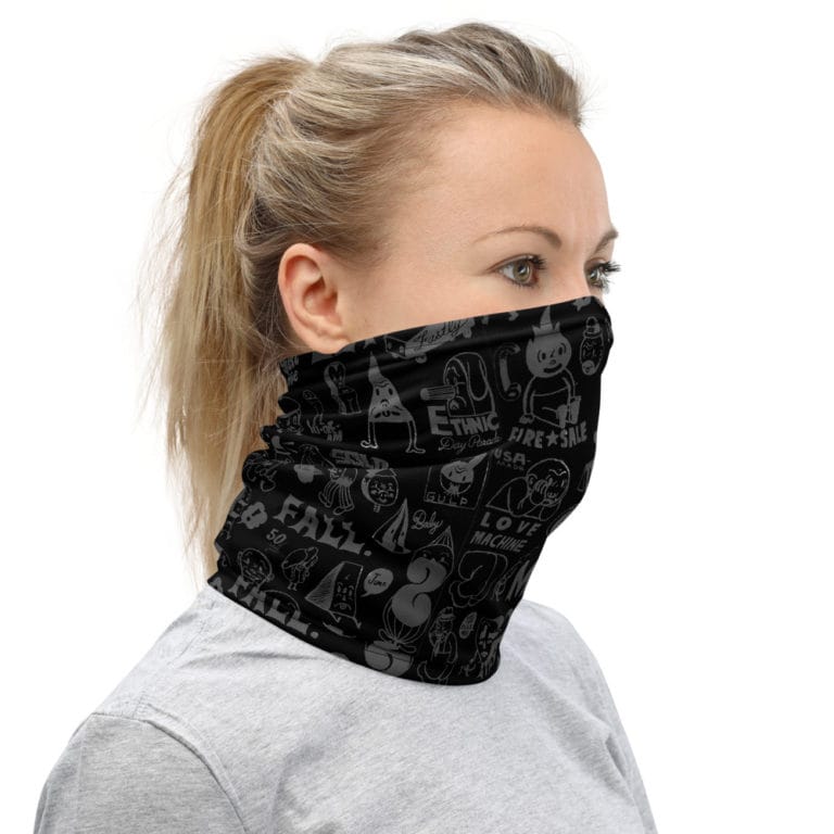 mockup-440cea1c.jpg Mask/Neck Gaiter "Don't Let Me Fall" - pop art apparel by Canadian artist Gary Taxali
