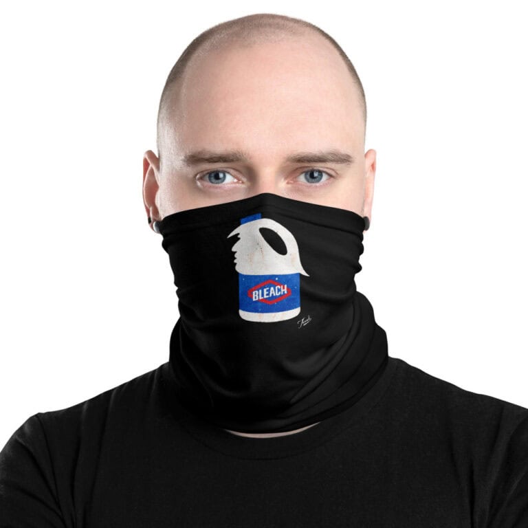 mockup-587e48da.jpg Mask/Neck Gaiter "WARNING: Harmful if Consumed" - artist designed clothing by Gary Taxali