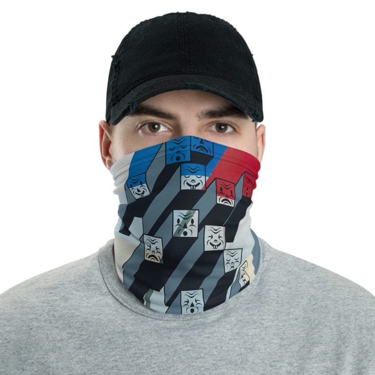 Mask/Neck Gaiter "30 Reasons" - artist designed clothing by Gary Taxali