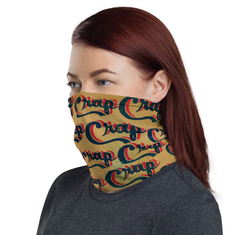 mockup-be2f351d.jpg Mask/Neck Gaiter "Crap" - pop art apparel by Canadian artist Gary Taxali