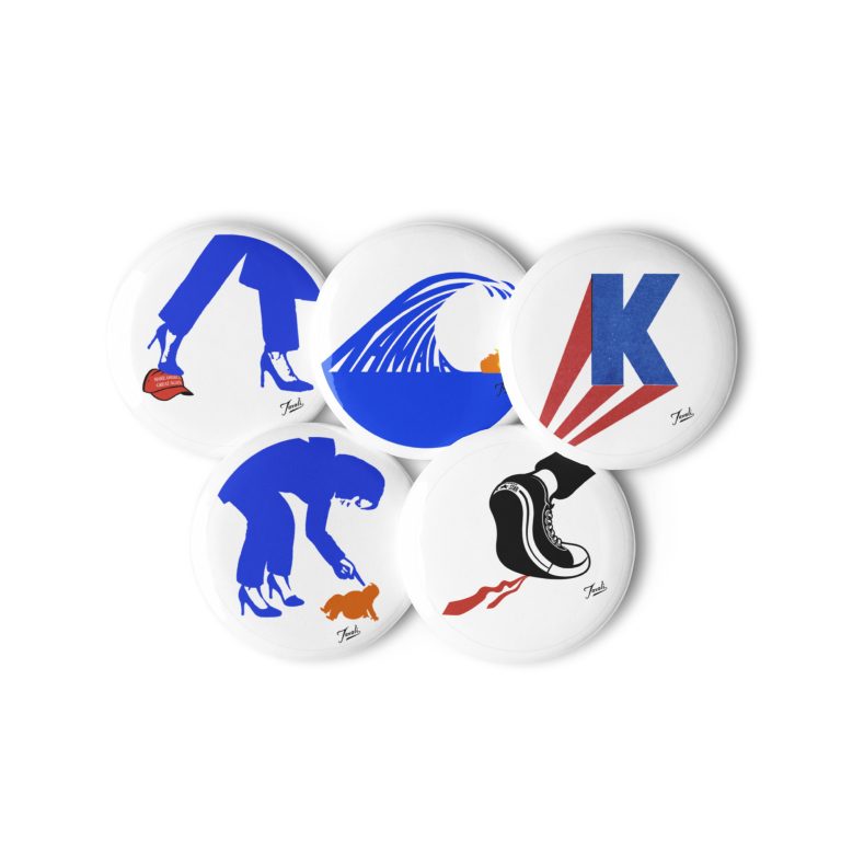 set-of-pin-buttons-white-1.25-front-2-66e89dae9e7c3.jpg Gary Taxali “Kamala for President” buttons - Small - pop art gift by Gary Taxali