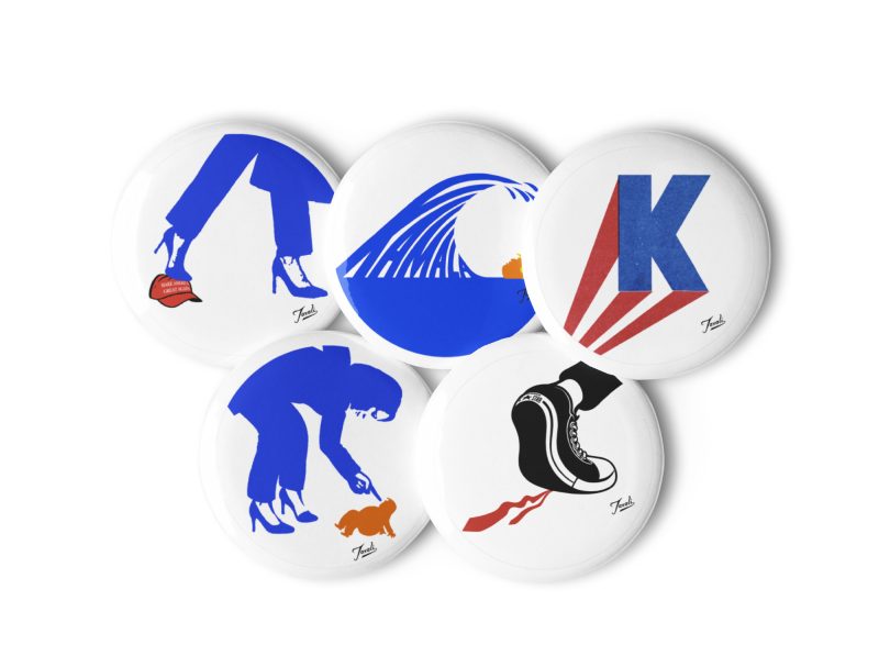 Gary Taxali “Kamala for President” buttons - Small - pop art gift by Gary Taxali