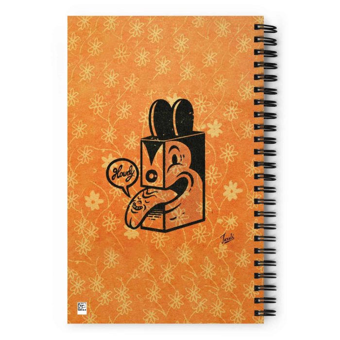 spiral-notebook-white-back-650a01e5672a0.jpg "Howdy" Spiral Gary Taxali Notebook - pop art gift by Gary Taxali