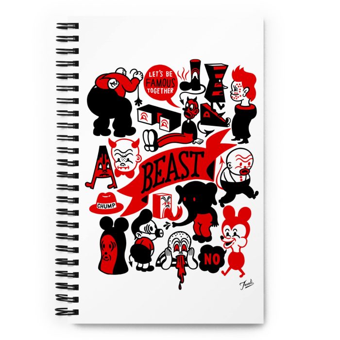 "Let's Be Famous Together" Spiral Gary Taxali notebook - artist merchandise by Gary Taxali