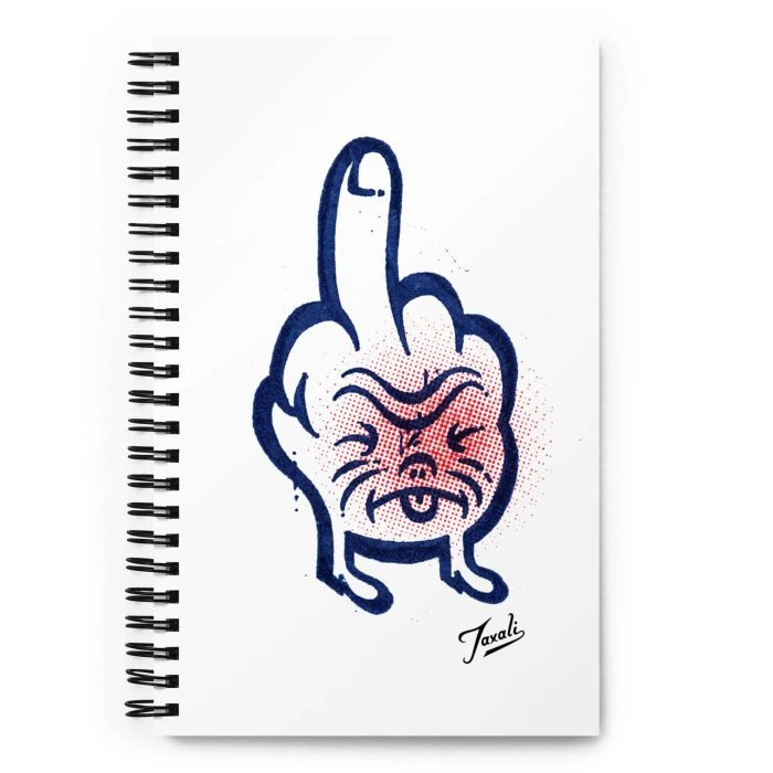 spiral-notebook-white-front-65380ac43a7a3.jpg "Don't Call Me" Spiral Gary Taxali Notebook - pop art gift by Canadian artist Gary Taxali