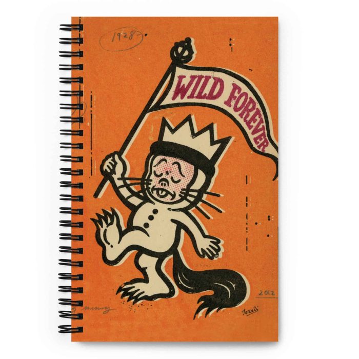 "Wild Forever - Orange" Spiral Gary Taxali notebook - artist merchandise by Canadian artist Gary Taxali