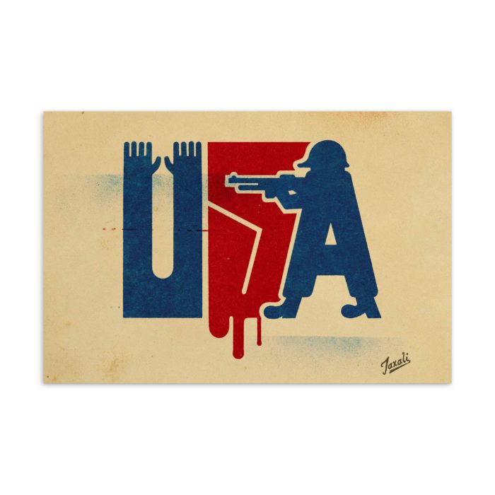 Gary Taxali "Stick Up" Standard Postcard - artist merchandise by Canadian artist Gary Taxali
