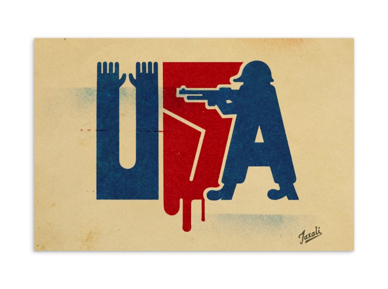 Gary Taxali "Stick Up" Standard Postcard