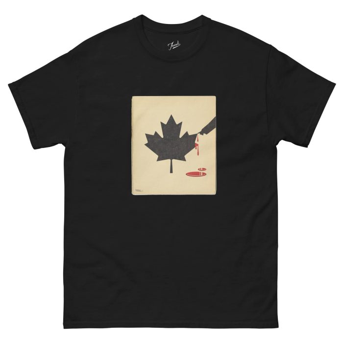 unisex-classic-tee-black-front-67a27d10616a3.jpg GARY TAXALI “DON'T MESS WITH CANADA" UNISEX CLASSIC T-SHIRT - artist designed clothing by Canadian artist Gary Taxali
