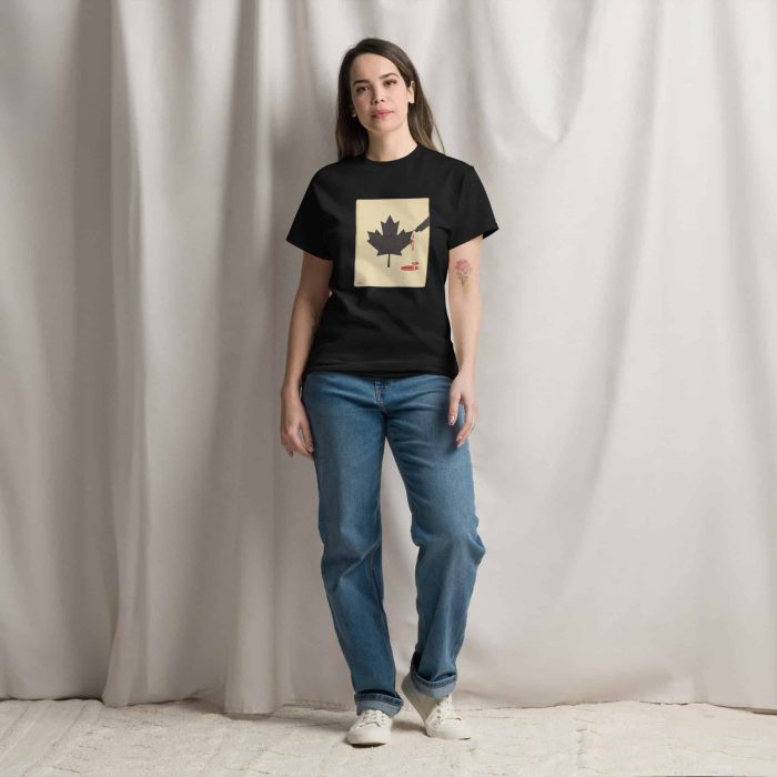 unisex-classic-tee-black-front-67a27d10620f8.jpg GARY TAXALI “DON'T MESS WITH CANADA" UNISEX CLASSIC T-SHIRT - artist designed clothing by Canadian artist Gary Taxali