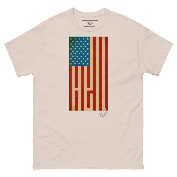 unisex-classic-tee-natural-front-67b88fc20fd32.jpg GARY TAXALI “HEIL” UNISEX CLASSIC T-SHIRT - artist designed clothing by Canadian artist Gary Taxali