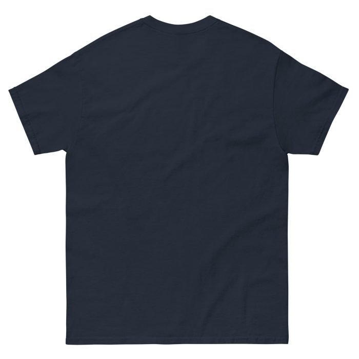 unisex-classic-tee-navy-back-692f4897e2e5e.jpg GARY TAXALI “MAMDANI FLAG” UNISEX CLASSIC T-SHIRT - artist designed clothing by Canadian artist Gary Taxali