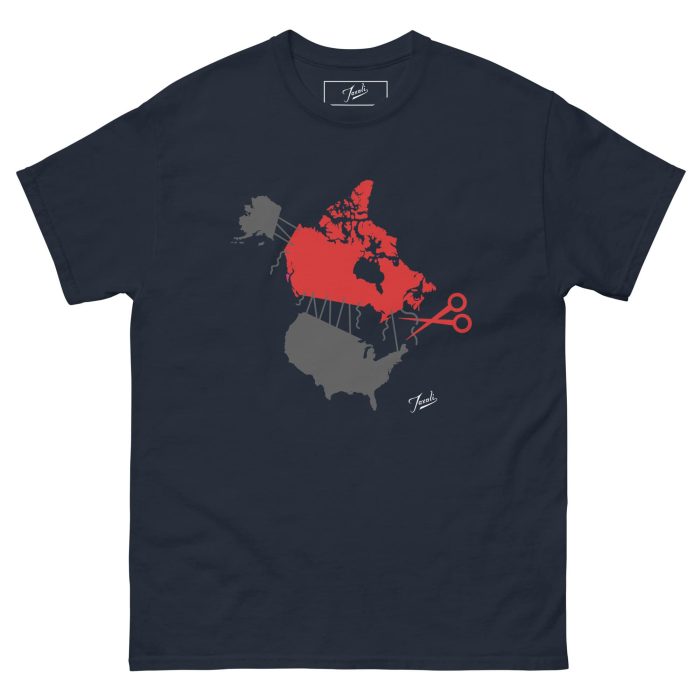 unisex-classic-tee-navy-front-67f32cfd2ac00.jpg GARY TAXALI “CUTTING TIES” UNISEX CLASSIC T-SHIRT - art fashion by Gary Taxali