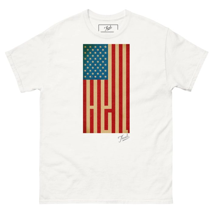 unisex-classic-tee-white-front-67b88fc216f54.jpg GARY TAXALI “HEIL” UNISEX CLASSIC T-SHIRT - artist designed clothing by Canadian artist Gary Taxali