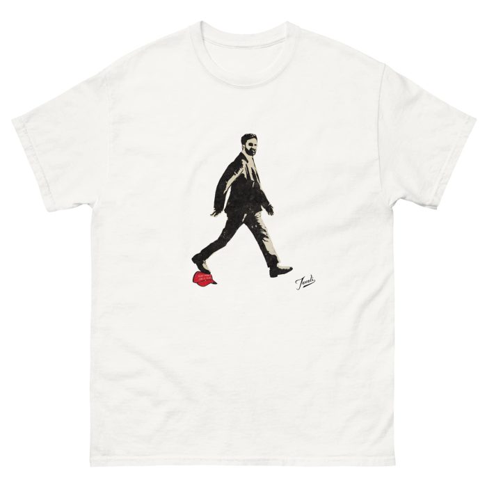 unisex-classic-tee-white-front-690d0cf3a04ff.jpg GARY TAXALI “ZOHRAN MAMDANI – AMERICA BECOMING GREAT AGAIN” UNISEX CLASSIC T-SHIRT - LIGHT COLOURS - pop art apparel by Canadian artist Gary Taxali