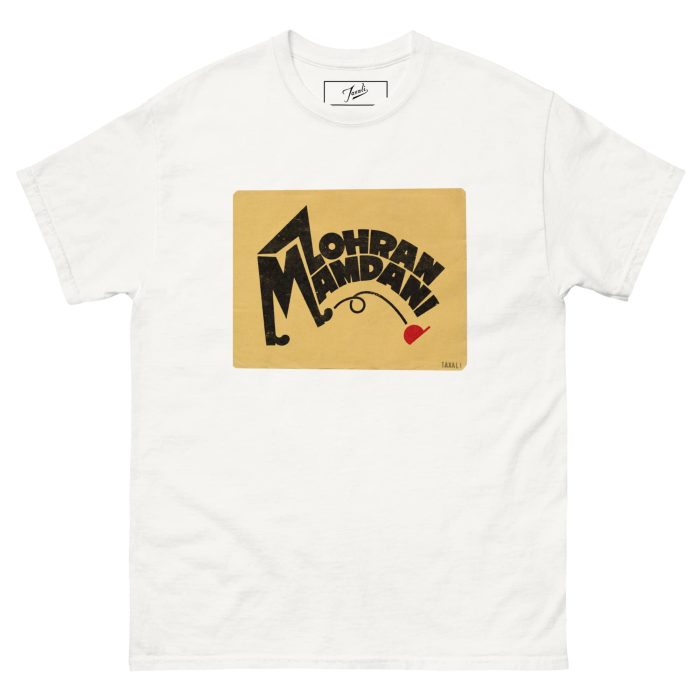 unisex-classic-tee-white-front-692f484aa2178.jpg GARY TAXALI “MAMDANI KICKS” UNISEX CLASSIC T-SHIRT - art fashion by Gary Taxali